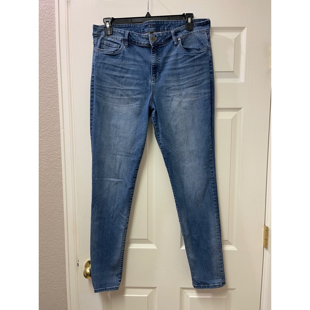 Kut from the Kloth Jeans Womens 16 Blue Stretch Straight Leg Denim - Picture 3 of 17